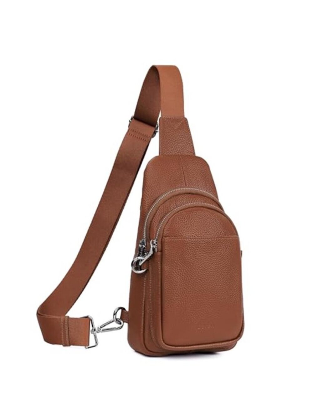 Genuine Leather Sling Bag Women Crossbody Anti Theft Travel Fanny Pack Brown